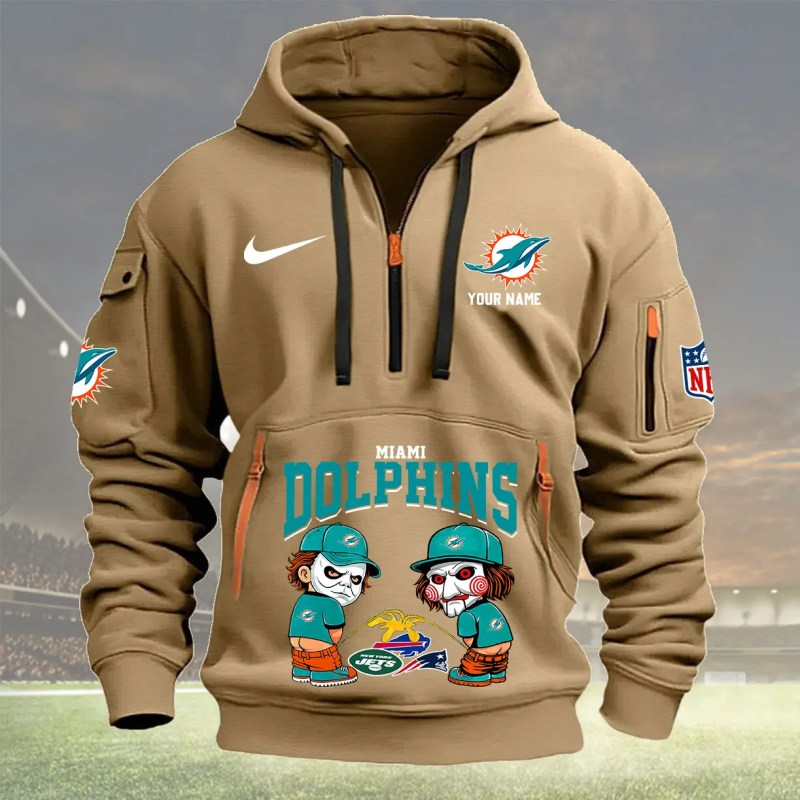 Khaki Hoodie 17 Miami Dolphins.webp