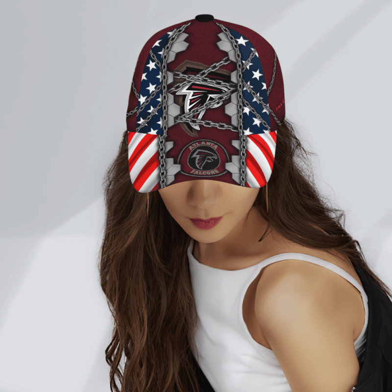 Atlanta Falcons Stars Stripes Chain Printed Baseball Classic Cap Men Hat 3.png