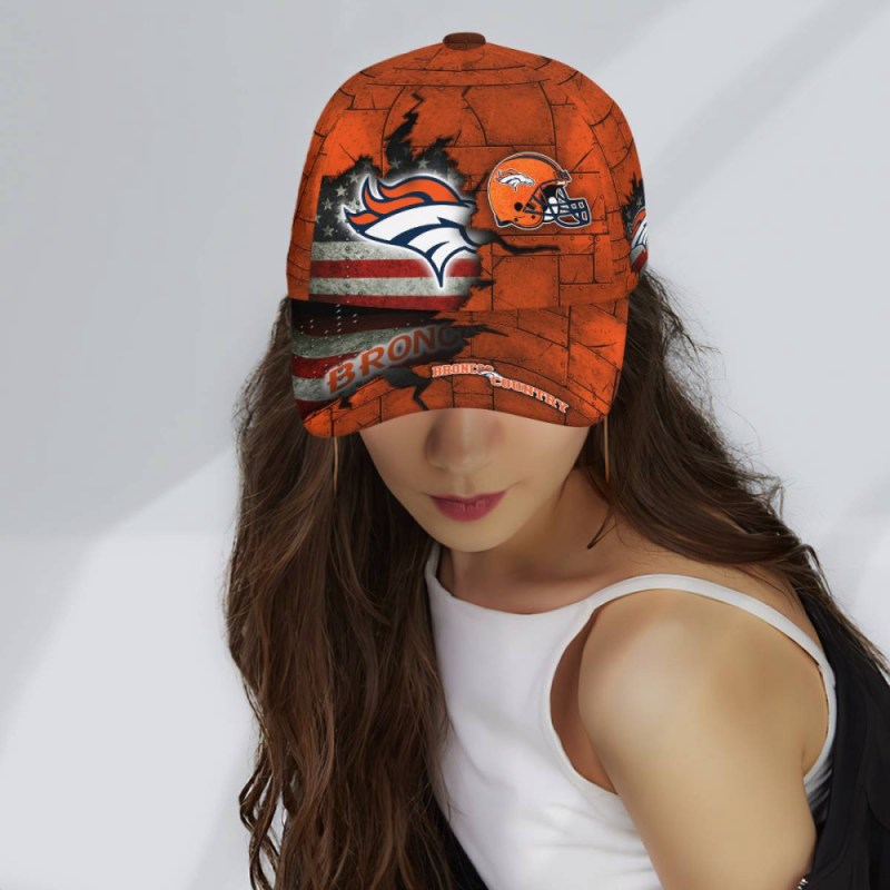 Denver Broncos American Flag Metal Printed Baseball Classic Cap Men Hat 3.jpeg