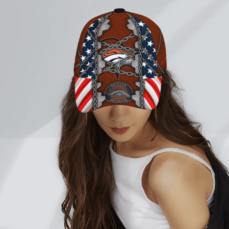 Denver Broncos Stars Stripes Chain Printed Baseball Classic Cap Men Hat 3.png