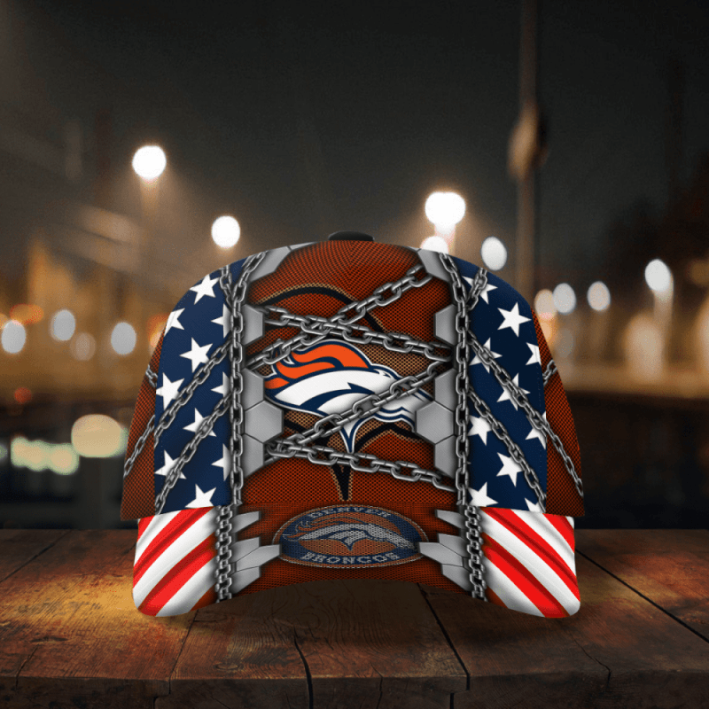 Denver Broncos Stars Stripes Chain Printed Baseball Classic Cap Men Hat 4.png