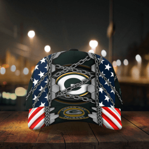 Green Bay Packers Stars Stripes Chain Printed Baseball Classic Cap Men Hat 5.webp