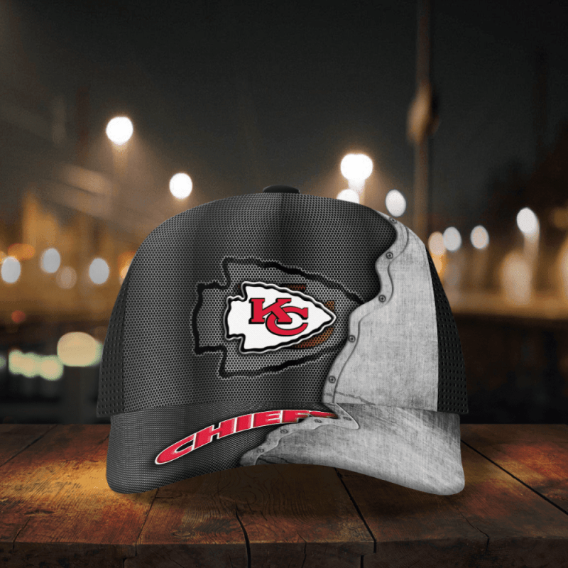 Kansas City Chiefs Specialized Metal Texture Baseball Baseball Classic Cap Men Hat 2.png