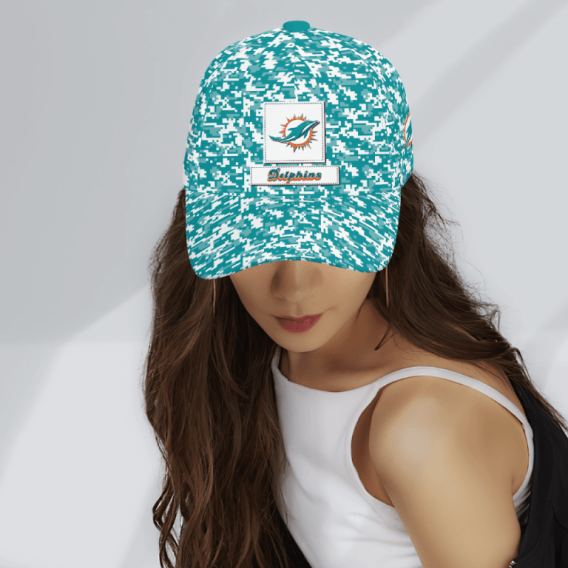 Miami Dolphins Digital Camo Aop Classic Baseball Classic Cap Men Hat 2.png