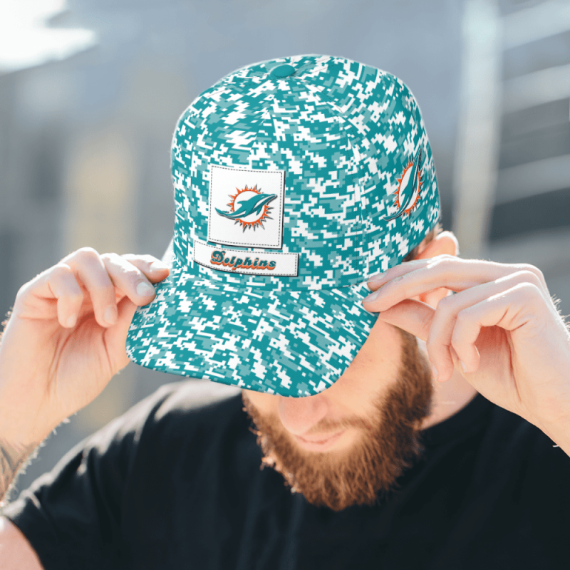 Miami Dolphins Digital Camo Aop Classic Baseball Classic Cap Men Hat 5.png