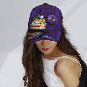 Minnesota Vikings American Flag Metal Printed Baseball Classic Cap Men Hat 3.jpeg