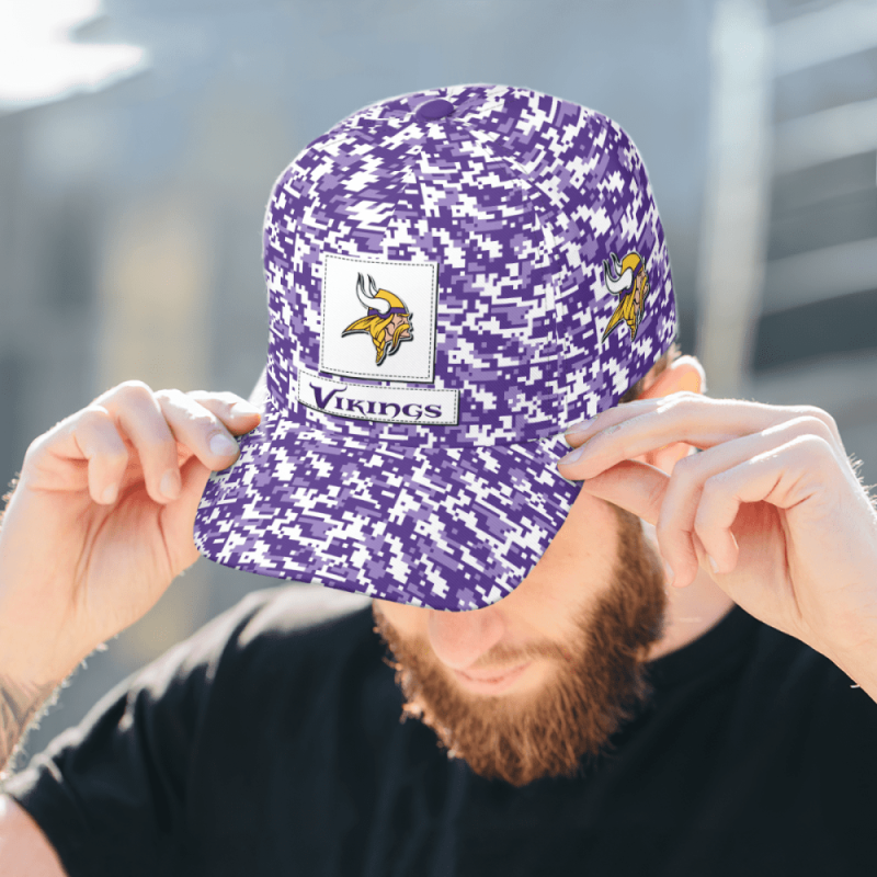 Minnesota Vikings Digital Camo Aop Classic Baseball Classic Cap Men Hat 2.png