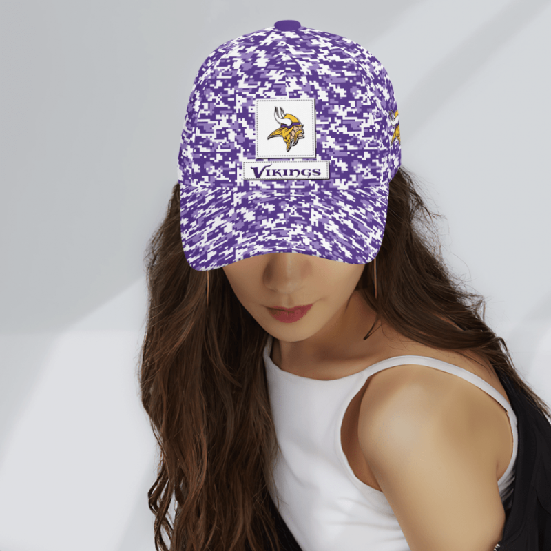 Minnesota Vikings Digital Camo Aop Classic Baseball Classic Cap Men Hat 3.png