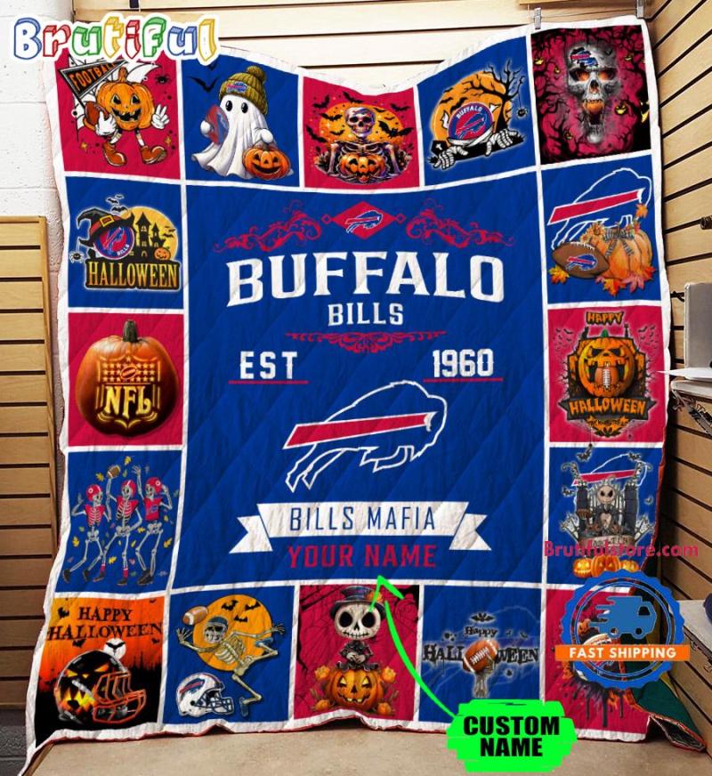 Nfl Buffalo Bills Football Team Special Skeleton Pumpkin Halloween Blanket4159.jpg