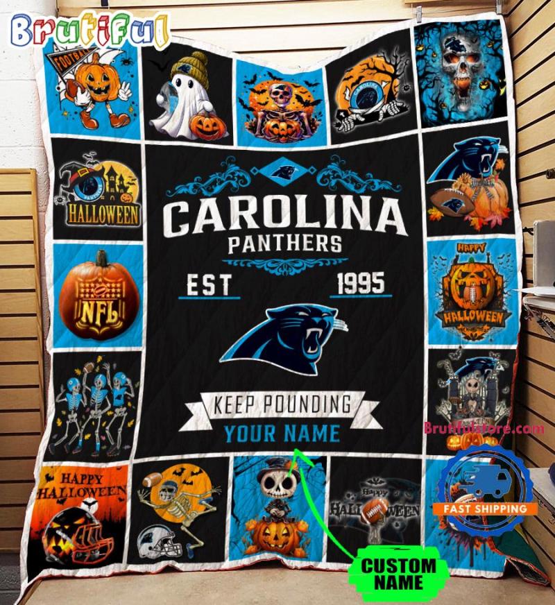 Nfl Carolina Panthers Football Team Special Skeleton Pumpkin Halloween Blanket7821.jpg