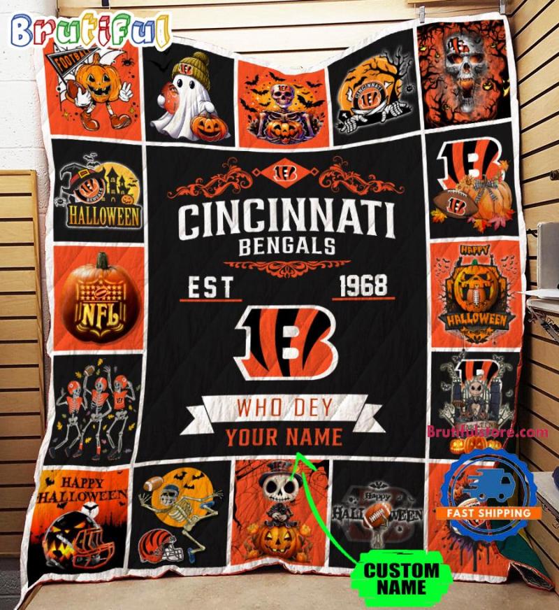 Nfl Cincinnati Bengals Football Team Special Skeleton Pumpkin Halloween Blanket1341.jpg