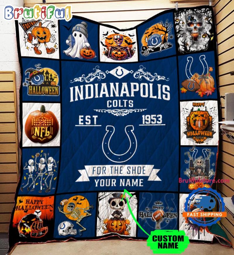 Nfl Indianapolis Colts Football Team Special Skeleton Pumpkin Halloween Blanket3741.jpg