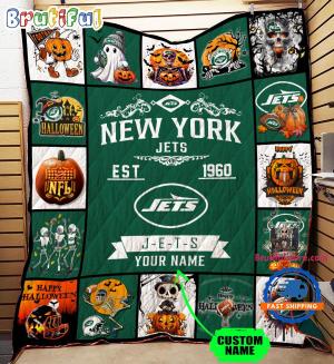 Nfl New York Jets Football Team Special Skeleton Pumpkin Halloween Blanket5840.jpg