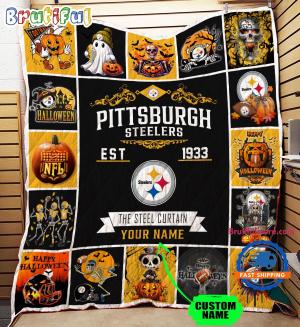 Nfl Pittsburgh Steelers Football Team Special Skeleton Pumpkin Halloween Blanket2972.jpg