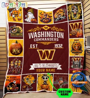 Nfl Washington Commanders Football Team Special Skeleton Pumpkin Halloween Blanket9588.jpg