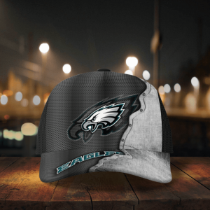 Philadelphia Eagles Specialized Metal Texture Baseball Baseball Classic Cap Men Hat 2.png