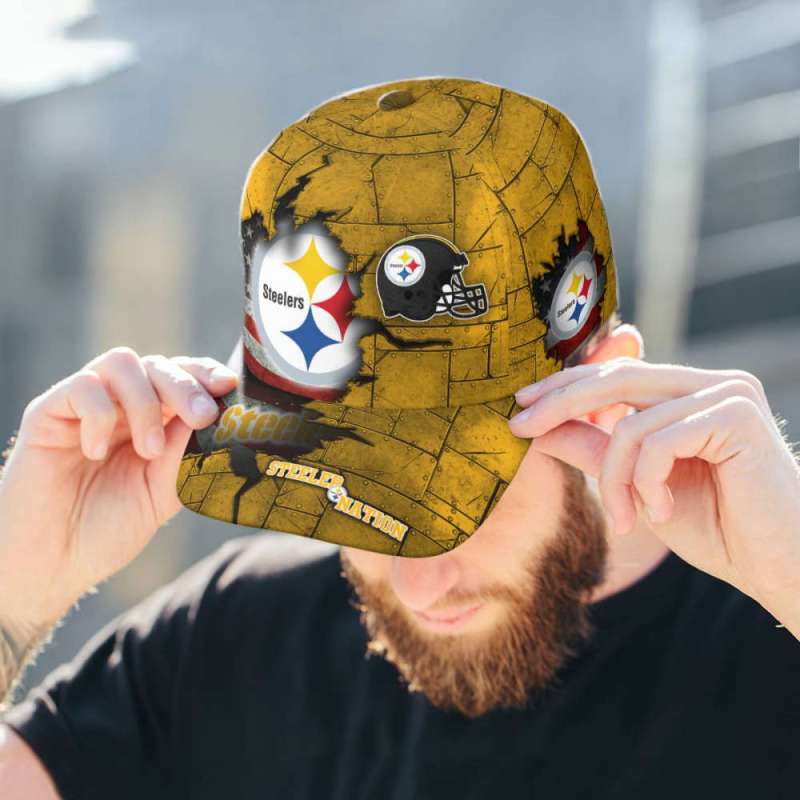 Pittsburgh Steelers American Flag Metal Printed Baseball Classic Cap Men Hat 2.jpeg