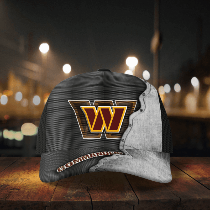 Washington Commanders Specialized Metal Texture Baseball Baseball Classic Cap Men Hat 3.png