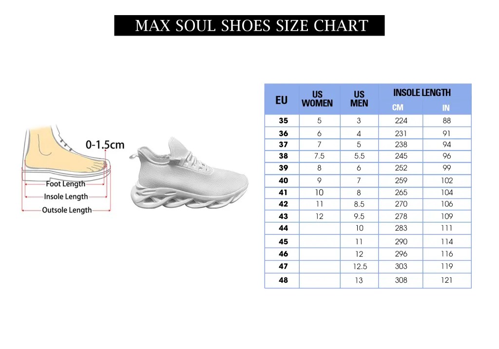 Max Soul Shoes Size Chart