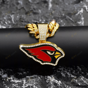 Arizona Cardinals Hip Hop Iced Out Bling Pendant Cuban Chain Fashion Punk Cool Jewelry 1.png