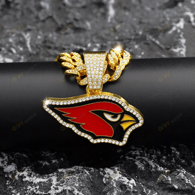 Arizona Cardinals Hip Hop Iced Out Bling Pendant Cuban Chain Fashion Punk Cool Jewelry 1.png