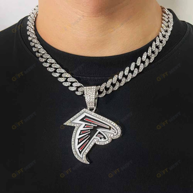 Atlanta Falcons Hip Hop Iced Out Bling Pendant Cuban Chain Fashion Punk Cool Jewelry 4.jpg