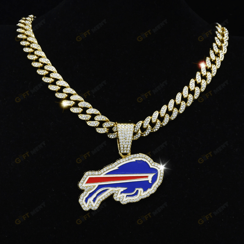 Buffalo Bills Hip Hop Iced Out Bling Pendant Cuban Chain Fashion Punk Cool Jewelry 2.png