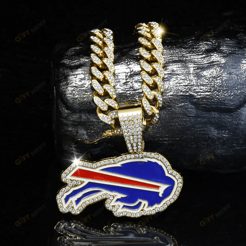 Buffalo Bills Hip Hop Iced Out Bling Pendant Cuban Chain Fashion Punk Cool Jewelry 4.png