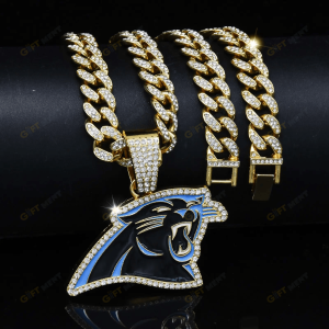 Carolina Panthers Hip Hop Iced Out Bling Pendant Cuban Chain Fashion Punk Cool Jewelry 1.png