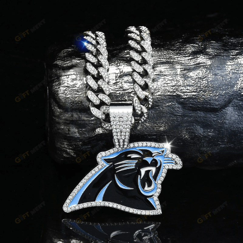 Carolina Panthers Hip Hop Iced Out Bling Pendant Cuban Chain Fashion Punk Cool Jewelry 2.png