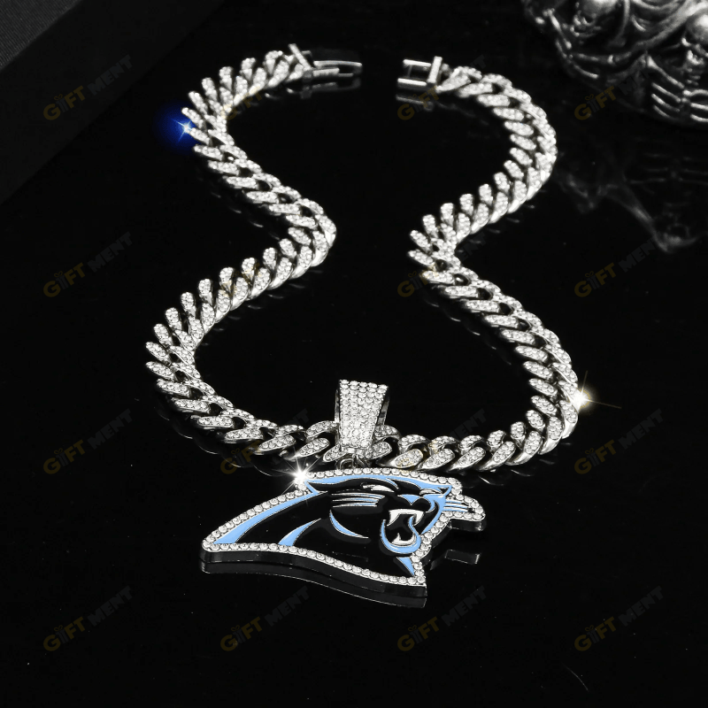 Carolina Panthers Hip Hop Iced Out Bling Pendant Cuban Chain Fashion Punk Cool Jewelry 3.png