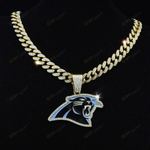 Carolina Panthers Hip Hop Iced Out Bling Pendant Cuban Chain Fashion Punk Cool Jewelry.png