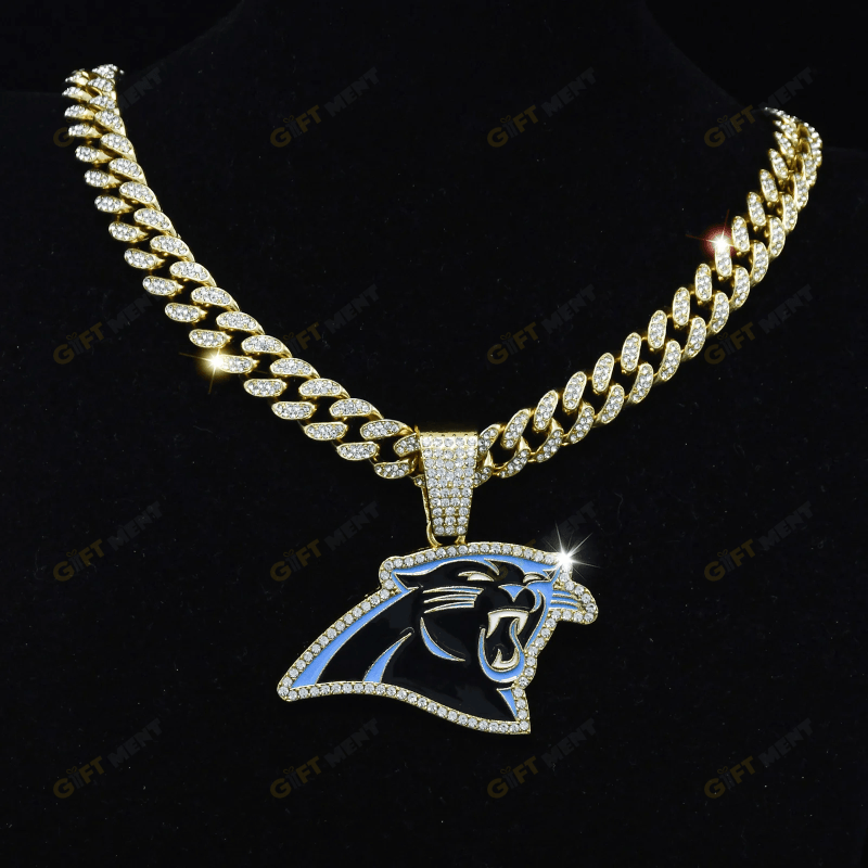 Carolina Panthers Hip Hop Iced Out Bling Pendant Cuban Chain Fashion Punk Cool Jewelry.png