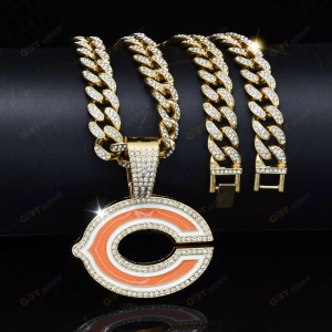 Chicago Bears Hip Hop Iced Out Bling Pendant Cuban Chain Fashion Punk Cool Jewelry 1.png