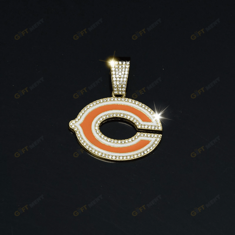 Chicago Bears Hip Hop Iced Out Bling Pendant Cuban Chain Fashion Punk Cool Jewelry 2.png