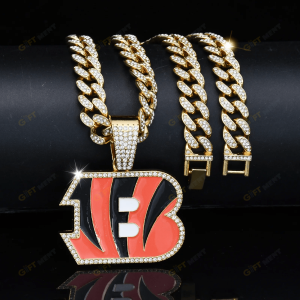 Cincinnati Bengals Hip Hop Iced Out Bling Pendant Cuban Chain Fashion Punk Cool Jewelry 1.png