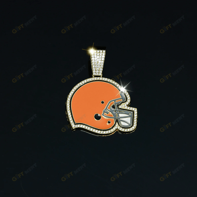 Cleveland Browns Hip Hop Iced Out Bling Pendant Cuban Chain Fashion Punk Cool Jewelry 5.png