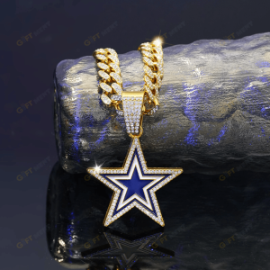 Dallas Cowboys Hip Hop Iced Out Bling Pendant Cuban Chain Fashion Punk Cool Jewelry 1.png