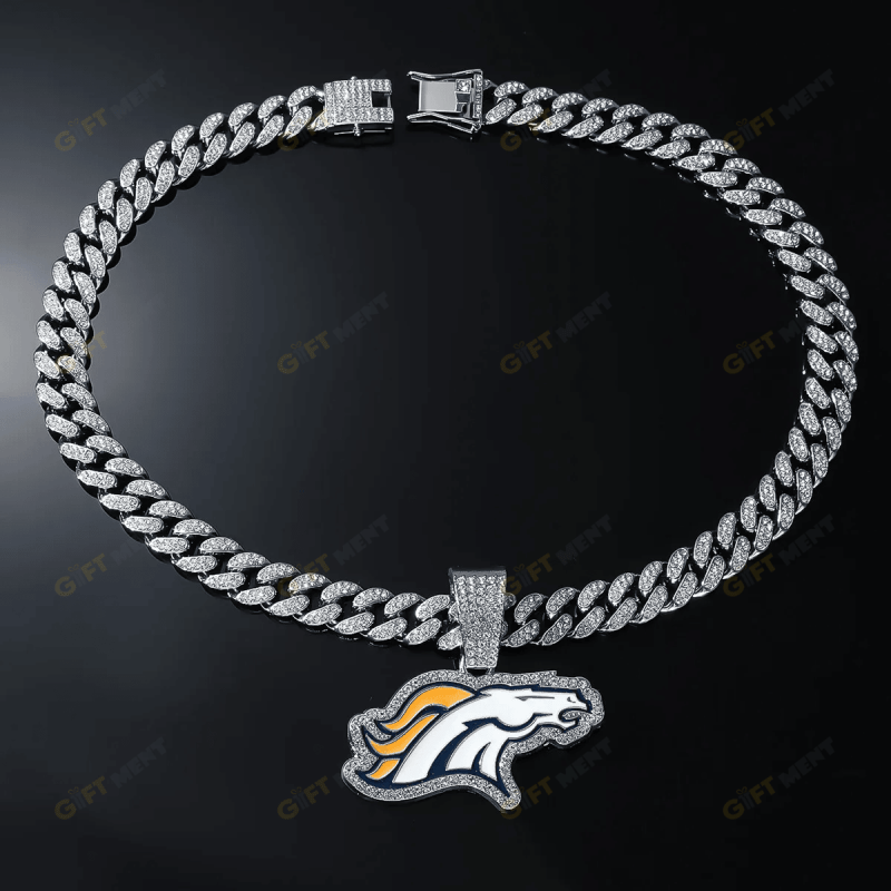 Denver Broncos Hip Hop Iced Out Bling Pendant Cuban Chain Fashion Punk Cool Jewelry 3.png