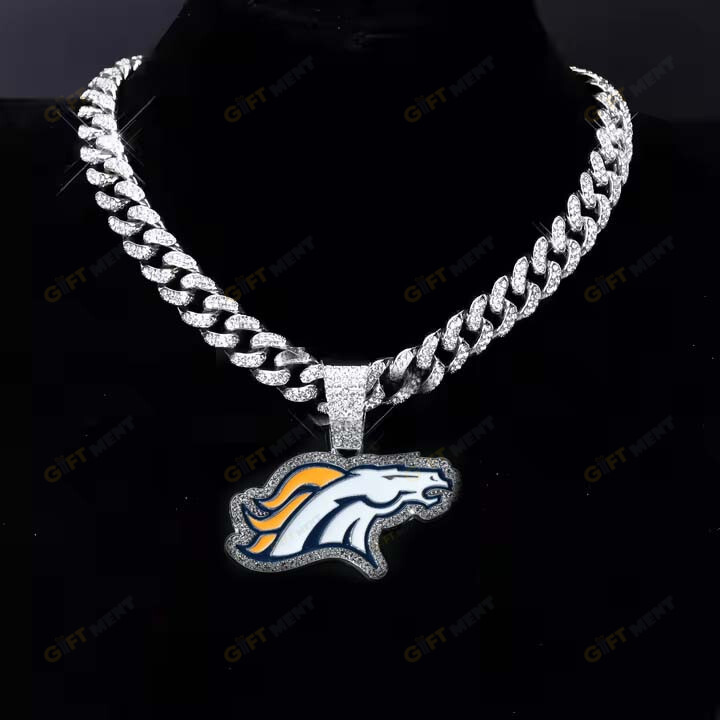 Denver Broncos Hip Hop Iced Out Bling Pendant Cuban Chain Fashion Punk Cool Jewelry.jpg