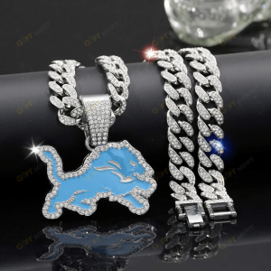 Detroit Lions Hip Hop Iced Out Bling Pendant Cuban Chain Fashion Punk Cool Jewelry 1.png