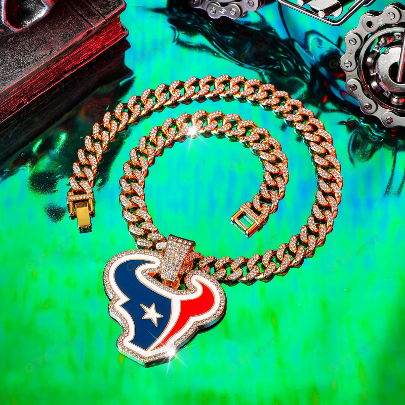 Houston Texans Hip Hop Iced Out Bling Pendant Cuban Chain Fashion Punk Cool Jewelry 10.png