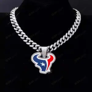 Houston Texans Hip Hop Iced Out Bling Pendant Cuban Chain Fashion Punk Cool Jewelry.jpg