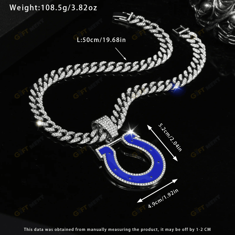 Indianapolis Colts Hip Hop Iced Out Bling Pendant Cuban Chain Fashion Punk Cool Jewelry 3.png