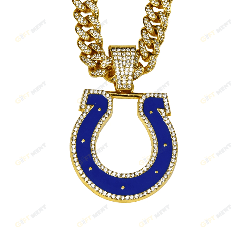 Indianapolis Colts Hip Hop Iced Out Bling Pendant Cuban Chain Fashion Punk Cool Jewelry 5.png