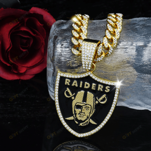 Las Vegas Raiders Hip Hop Iced Out Bling Pendant Cuban Chain Fashion Punk Cool Jewelry 1.png