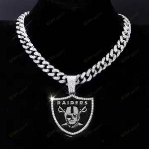 Las Vegas Raiders Hip Hop Iced Out Bling Pendant Cuban Chain Fashion Punk Cool Jewelry.jpg