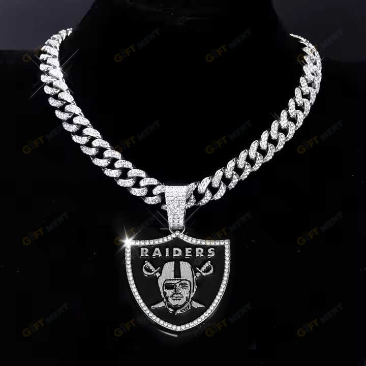 Las Vegas Raiders Hip Hop Iced Out Bling Pendant Cuban Chain Fashion Punk Cool Jewelry.jpg