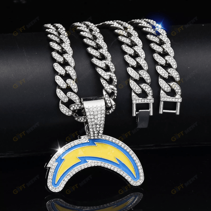 Los Angeles Chargers Hip Hop Iced Out Bling Pendant Cuban Chain Fashion Punk Cool Jewelry 1.png