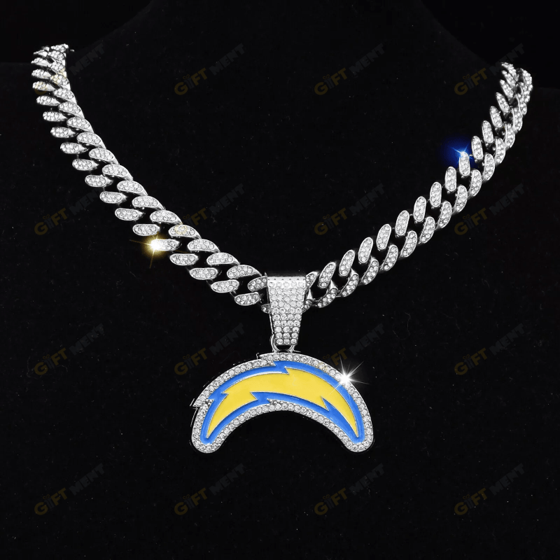 Los Angeles Chargers Hip Hop Iced Out Bling Pendant Cuban Chain Fashion Punk Cool Jewelry.png